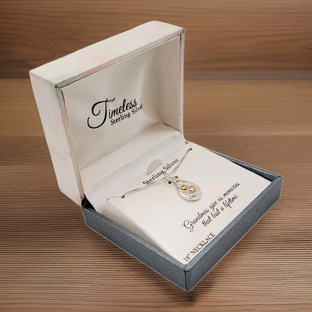 Sterling Silver Kohl's Expressions Grandma Heart Pendant Necklace 18" New $100